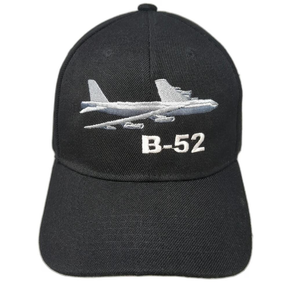 Baseball Cap Black One Size B-52 Bomber Plane Strapback Military Aviation Hat